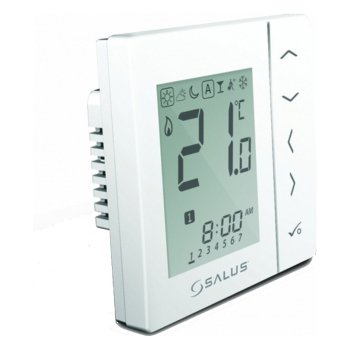 Комнатный термостат беспроводной SALUS VS10WRF, ZigBee 2,4 ГГц, 230 В, монтаж в подрозетник, белый